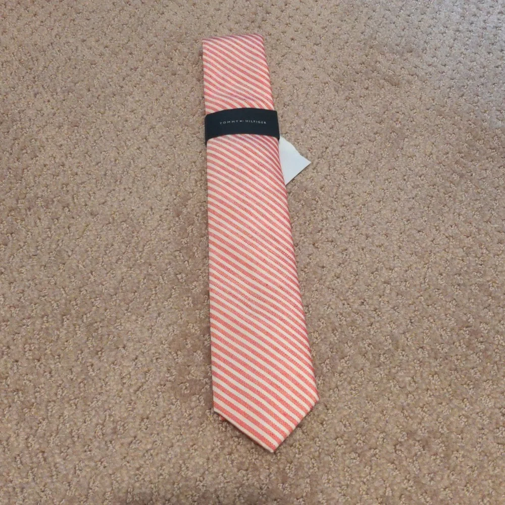 Tommy Hilfiger Light Red and White Tie NWT